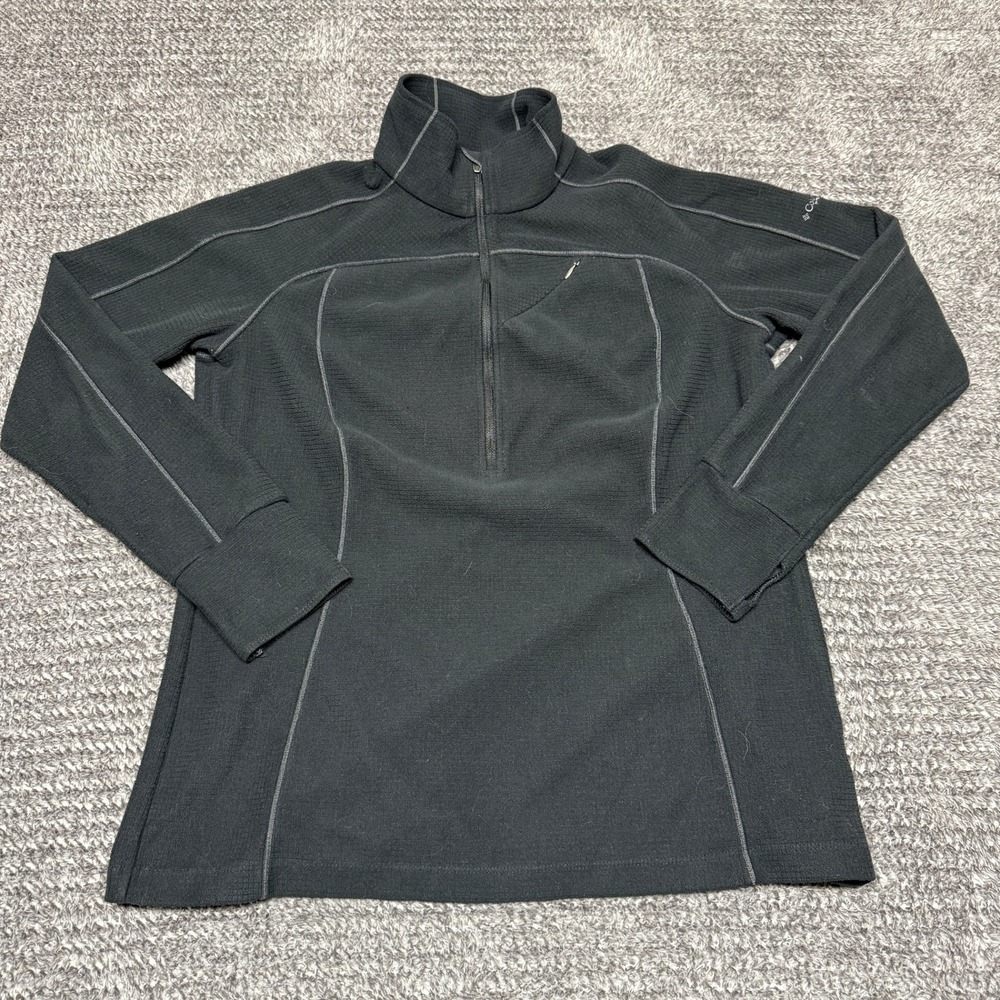 Columbia Titanium‎ Womens Quarter Zip Pullover XL Black Fleece Long Sleeve